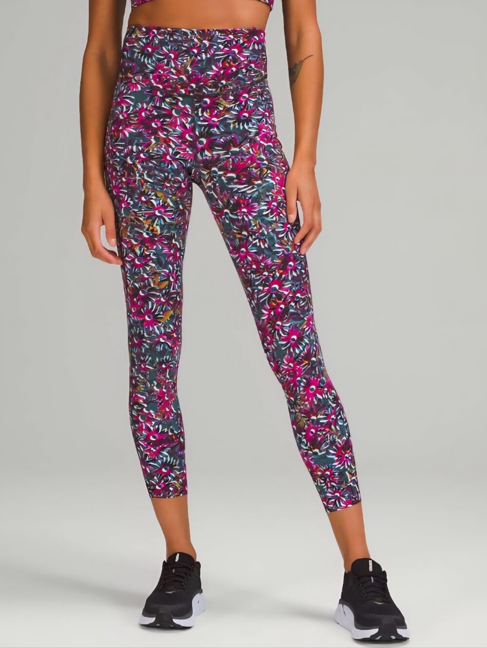 EUC Lululemon "Base Pace High-Rise Running🏃🏻‍♀️Tight 25" - Floral Electric" 14